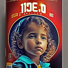 Vividly colored magazine cover with dramatic child portrait