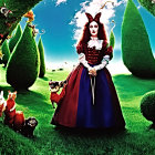 Queen of Hearts Costume in Whimsical Wonderland Setting