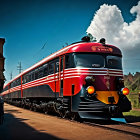 Classic Santa Fe Vintage Train Arriving at Station