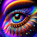 Colorful digital eye art with intricate patterns and textures