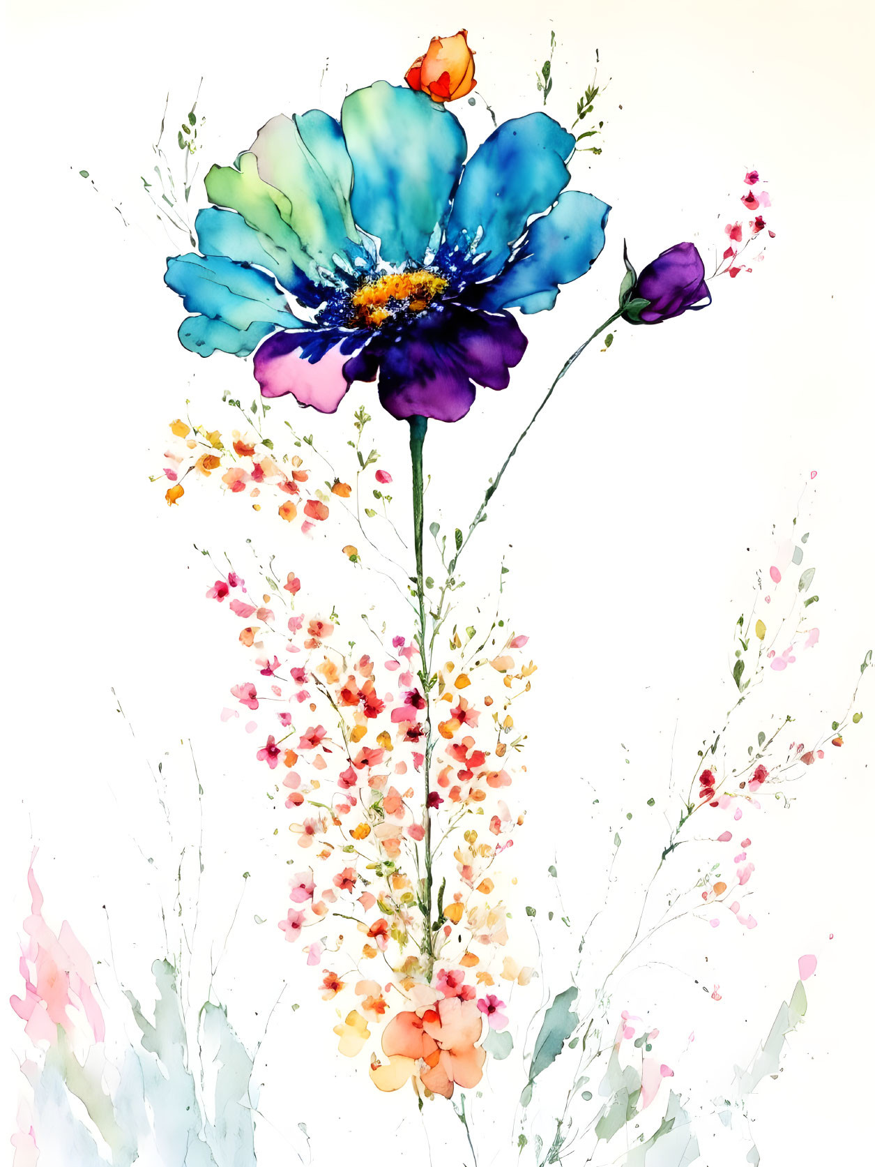 flower in aquarel