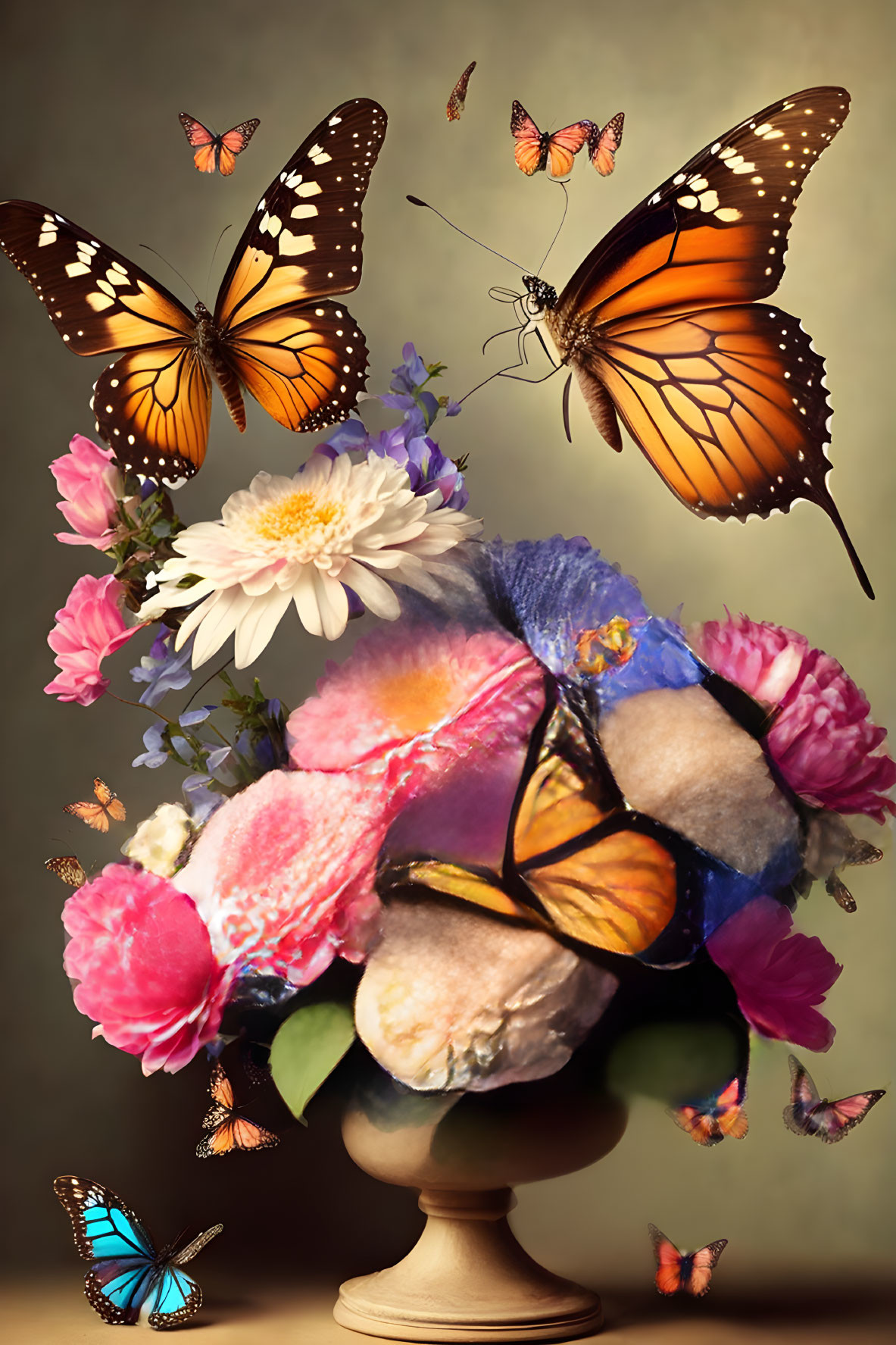 butterflies with flowers