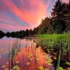 Tranquil Lake Scene at Dusk with Sky Reflections