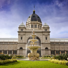 Palace with Green Domes, Fountain, Gardens, Blue Sky