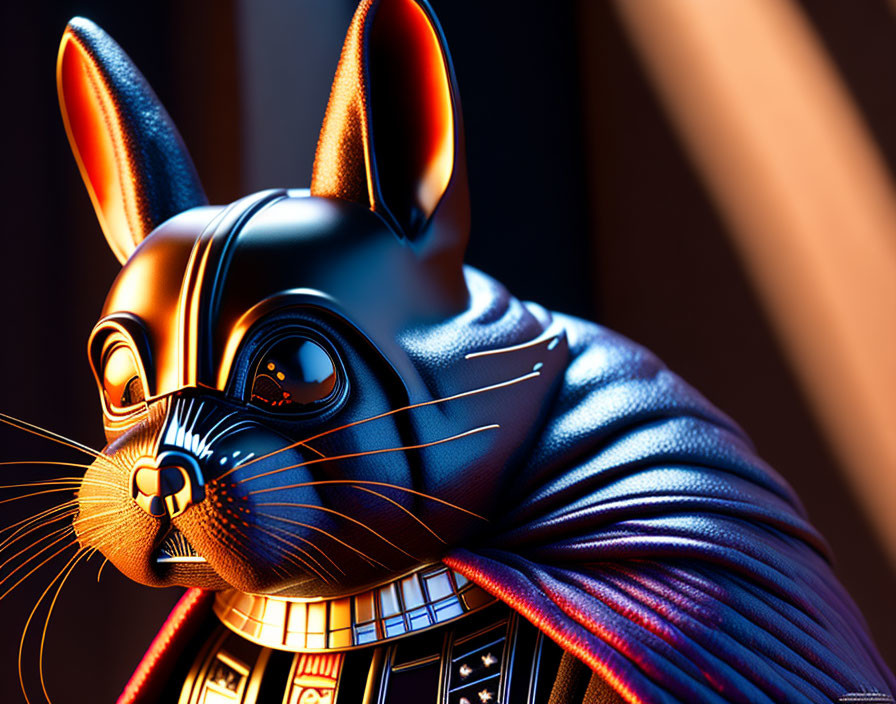 Egyptian Anubis Figure with Intricate Patterns and Vibrant Colors