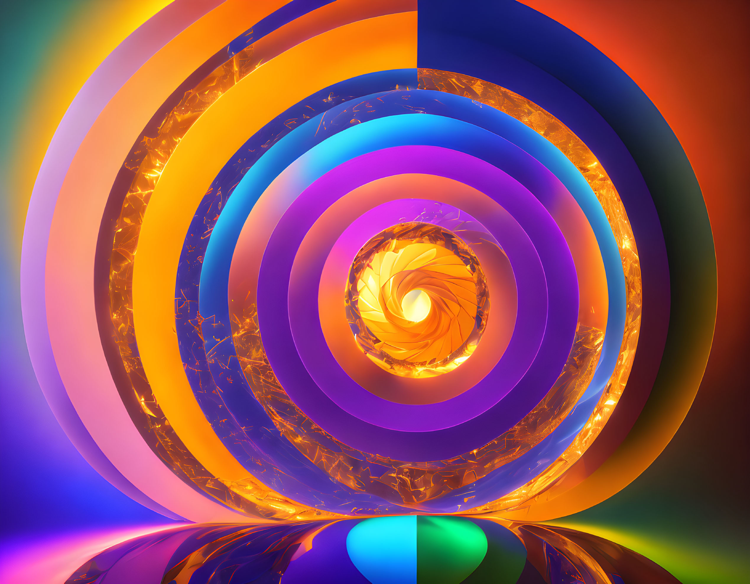 Colorful Spiral Pattern Art with Glossy Finish