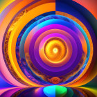 Colorful Spiral Pattern Art with Glossy Finish