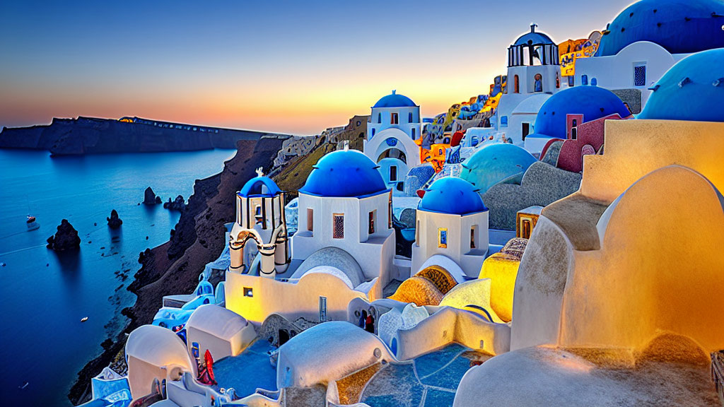 The Blue Domes of Santorini