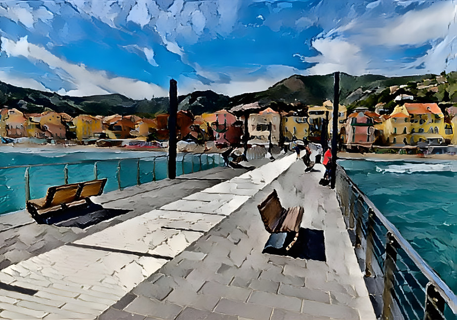 Pier of a Ligurian village