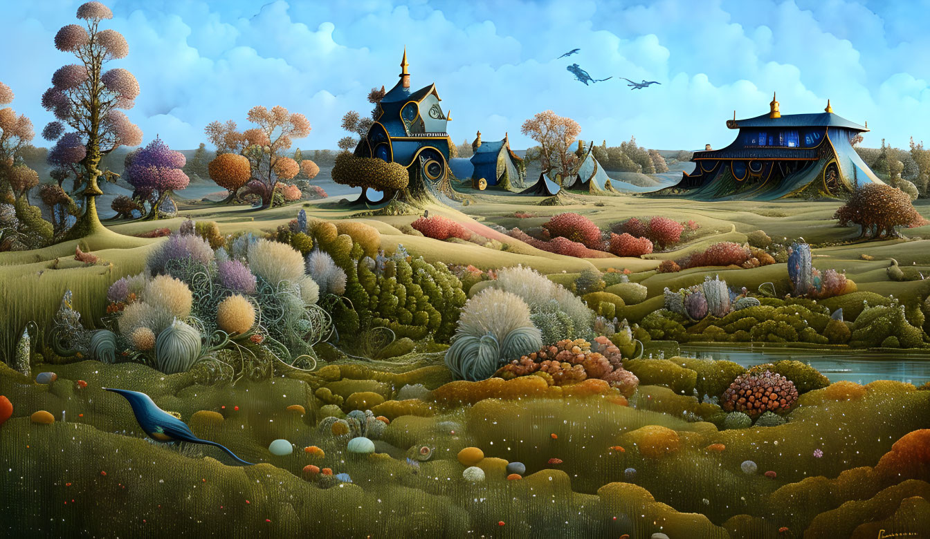 Colorful Stylized Landscape with Fantasy Design