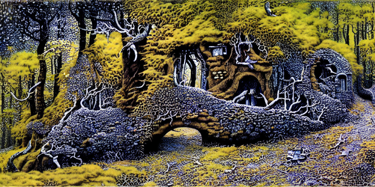 Detailed Stylized Landscape with Enchanted Forest Theme