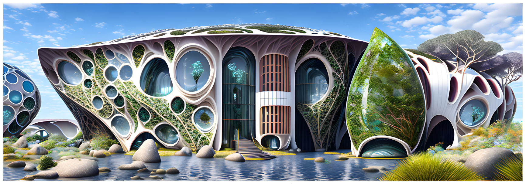 Organic Architecture: Biomorphic Buildings and Lush Gardens