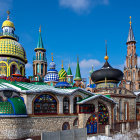 Ornate fairy tale castle with golden domes and intricate designs