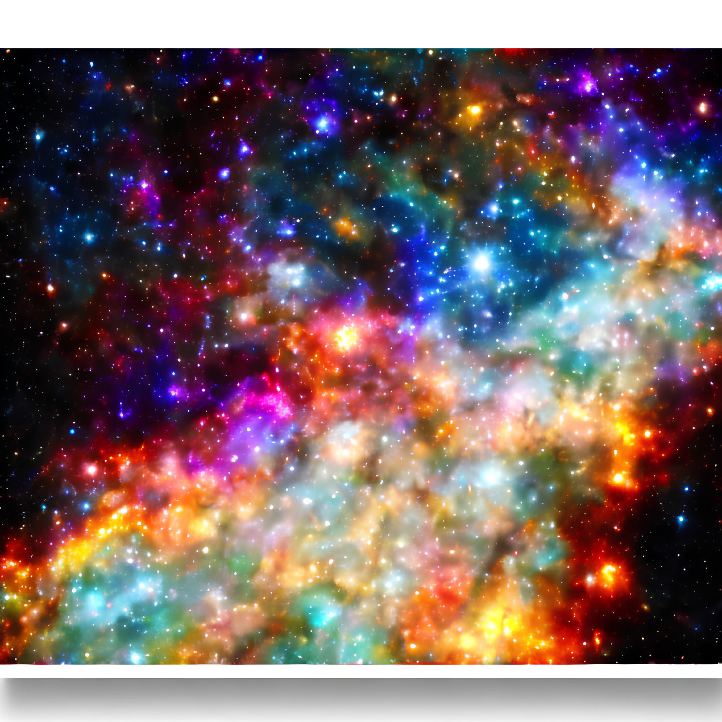 Colorful Cosmic Stars and Nebulae in Space