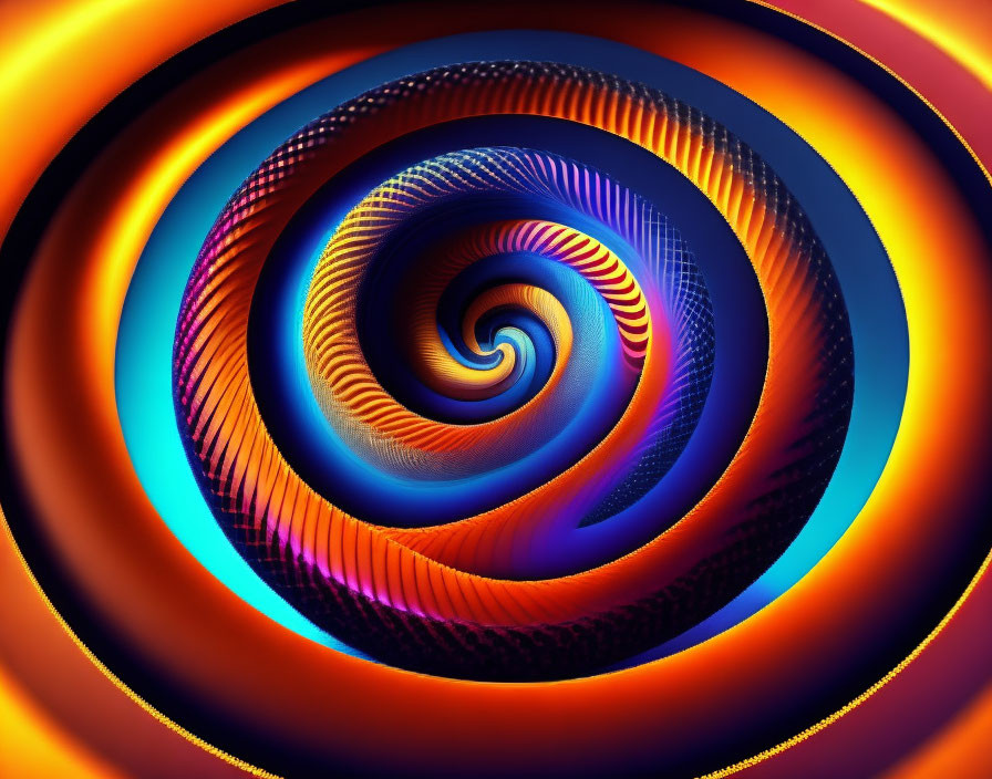 Colorful Spiral Pattern: Orange to Blue Gradient