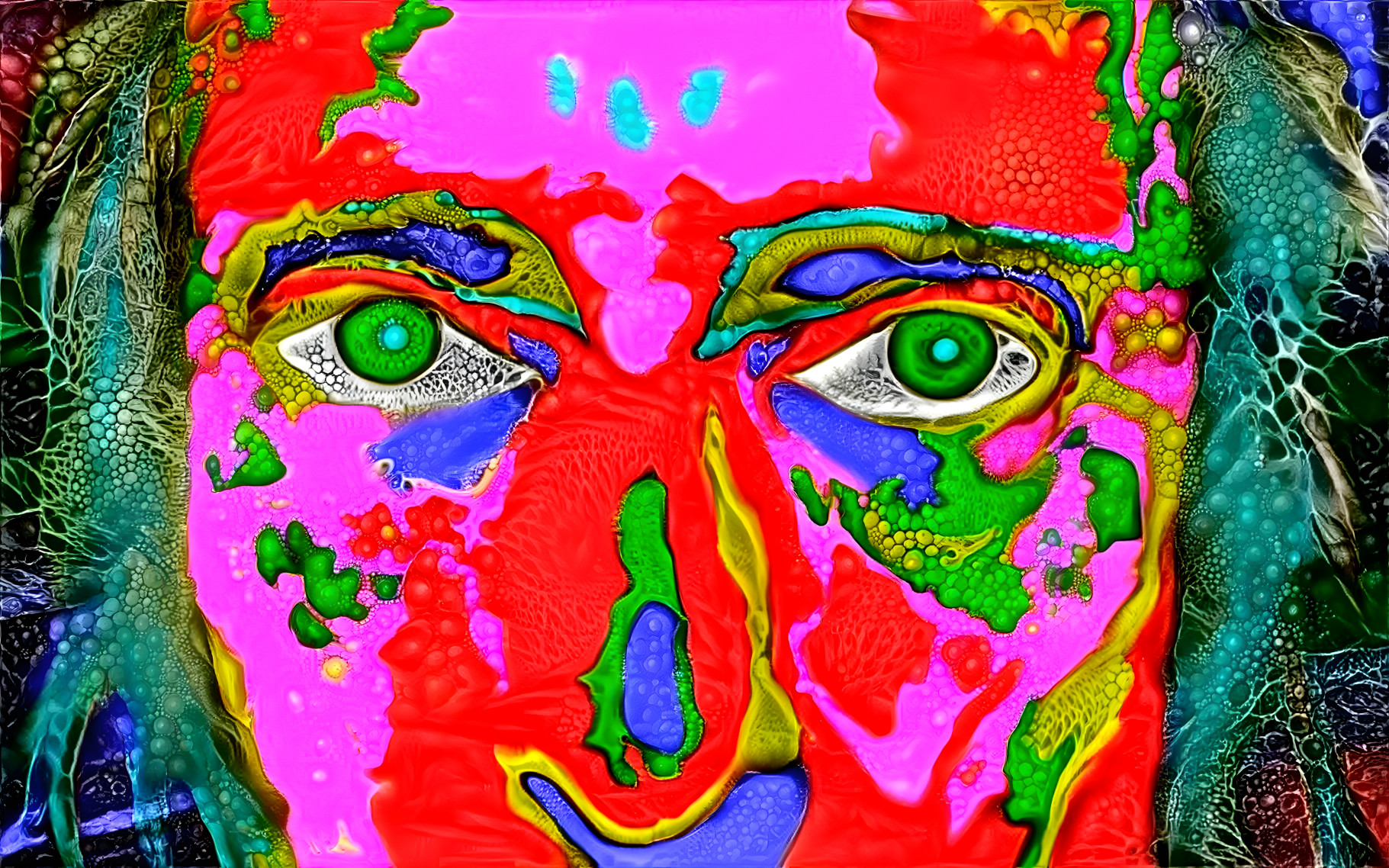 Rainbow face high res, original colors