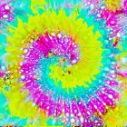 Colorful Spiral Tie-Dye Pattern in Yellow, Green, Blue, and Pink