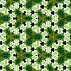 Isometric digital artwork of complex labyrinth structure in green hue