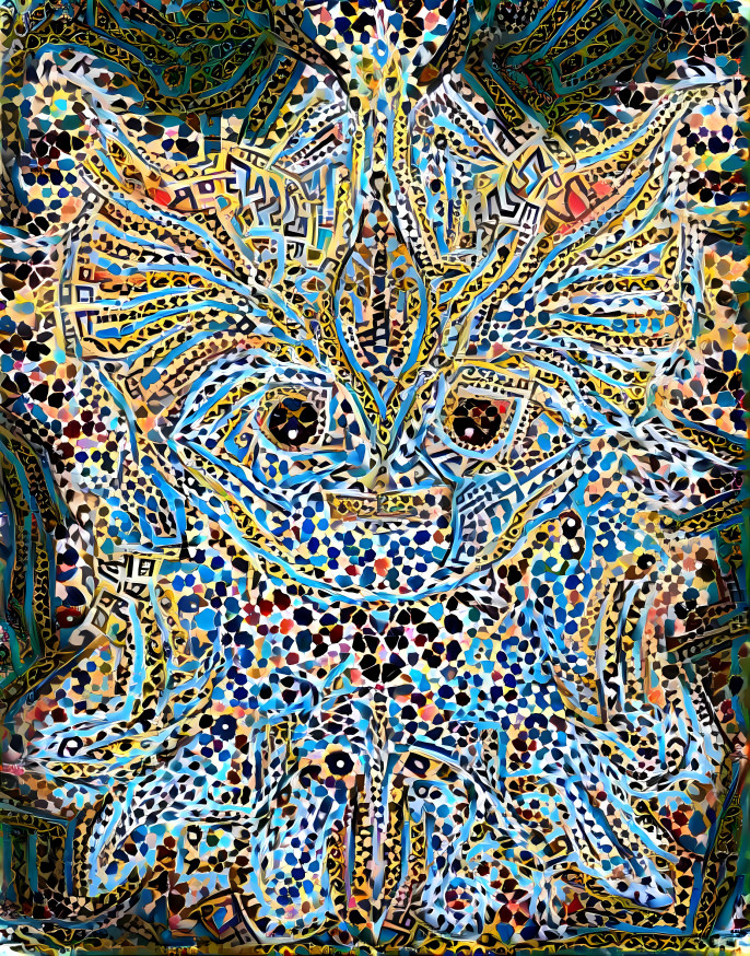 More Louis Wain / mosque tile ceiling mashups