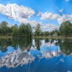 Majestic castles and cascading waterfalls in a tranquil landscape