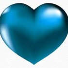 Colorful Blue and Green Paint Splatter Heart on White Background