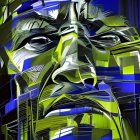 Colorful Cubist-Style Abstract Painting of Fragmented Face