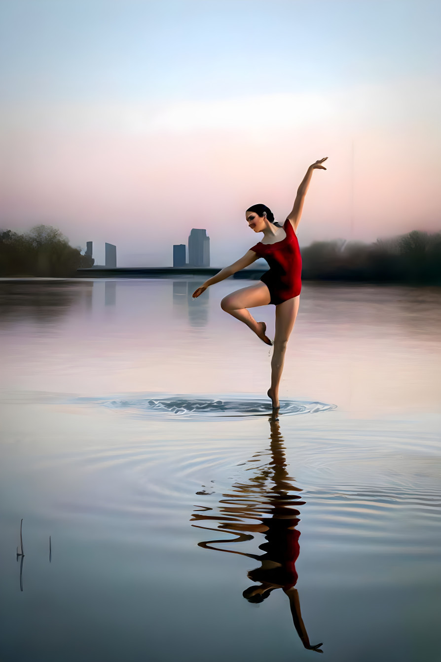 Dancer in river