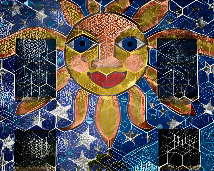 City Mural Of Sun