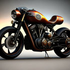 Matte Brown Retro-Style Motorcycle with Round Headlight