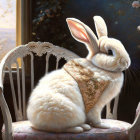 White Rabbit in Vest Relaxing on Chaise Lounge