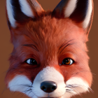 Stylized fox face with intricate patterns and captivating eyes