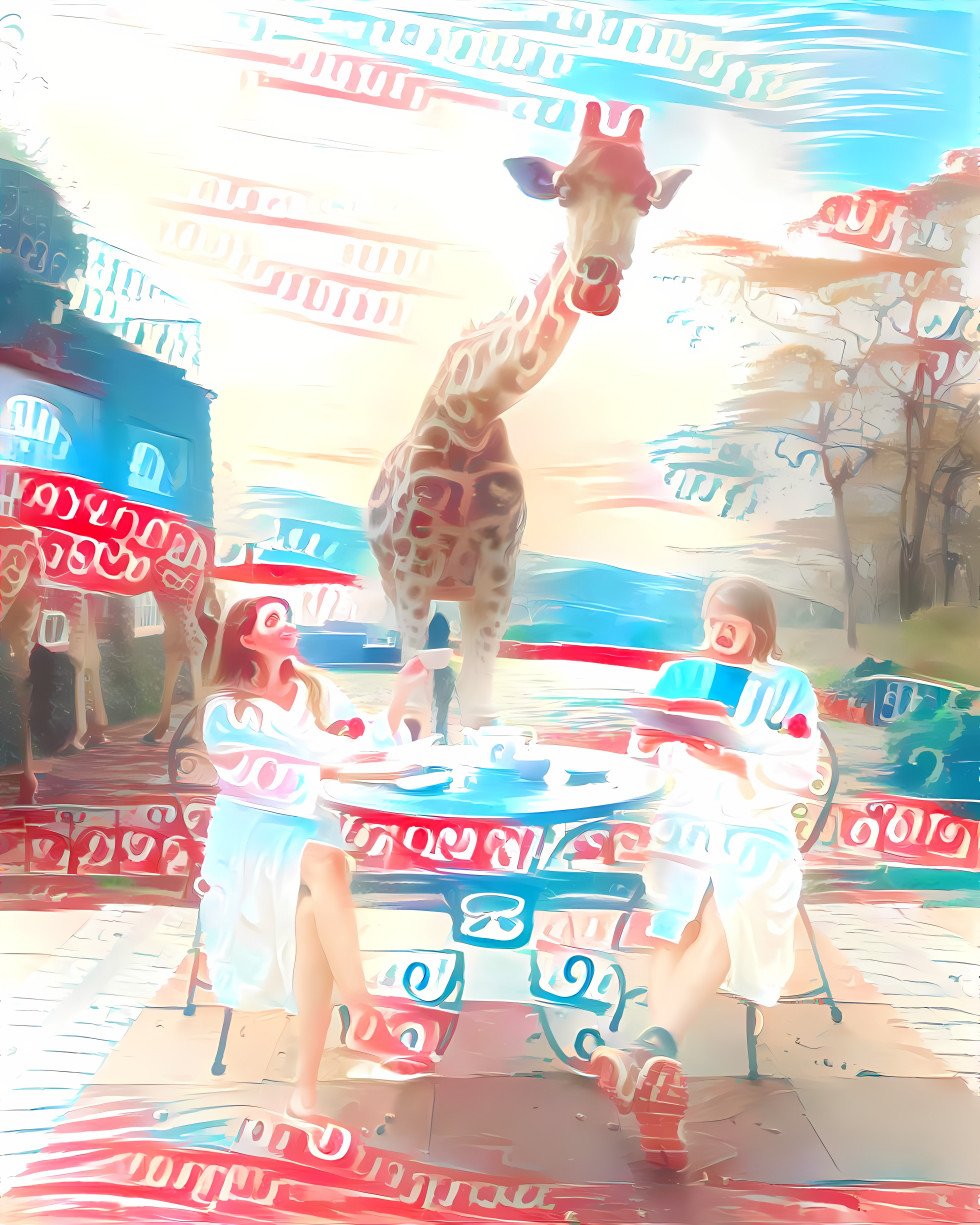 Breakfast with giraffe