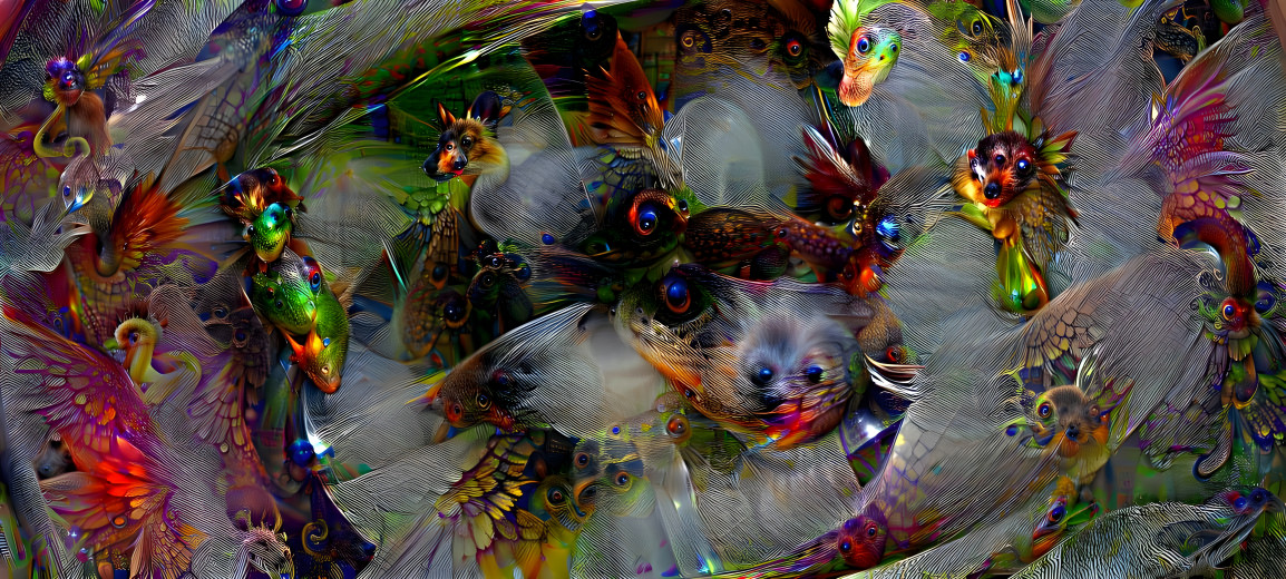 Surrealist animalfarm crystal orb glass refraction