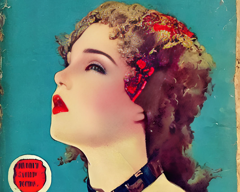 Vintage Magazine Cover Featuring Woman in Red Outfit & Choker