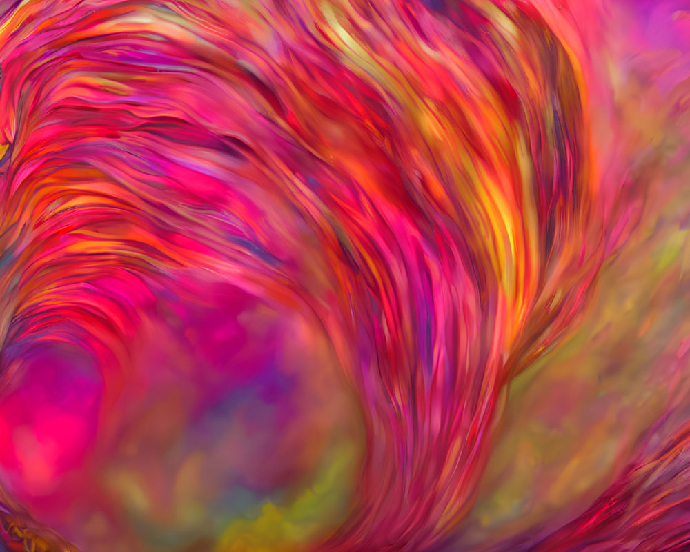 Colorful Swirling Abstract Patterns in Pink, Orange, and Yellow