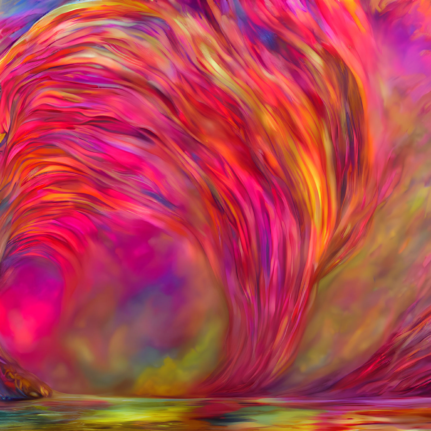 Colorful Swirling Abstract Patterns in Pink, Orange, and Yellow
