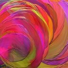 Colorful Swirling Abstract Patterns in Pink, Orange, and Yellow