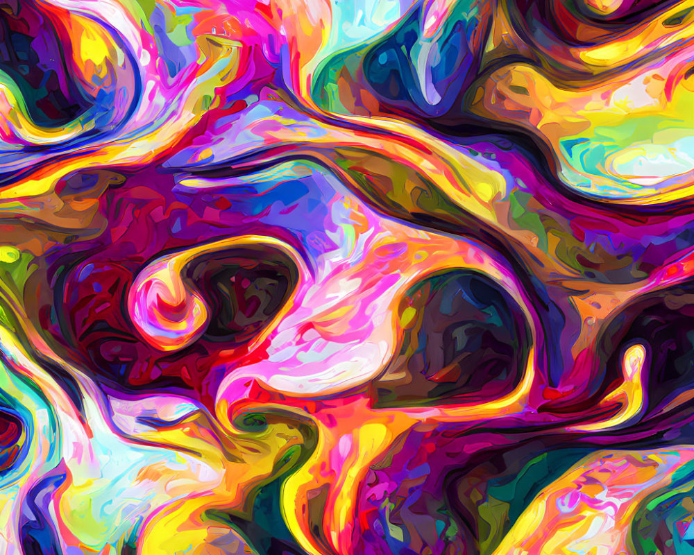 Colorful Abstract Swirl with Dynamic Shapes and Patterns