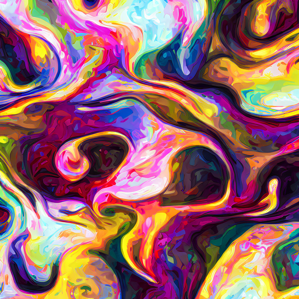 Colorful Abstract Swirl with Dynamic Shapes and Patterns