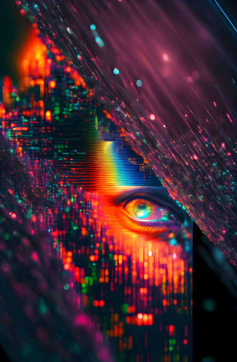 Colorful Digital Art: Human Eye in Data Matrix