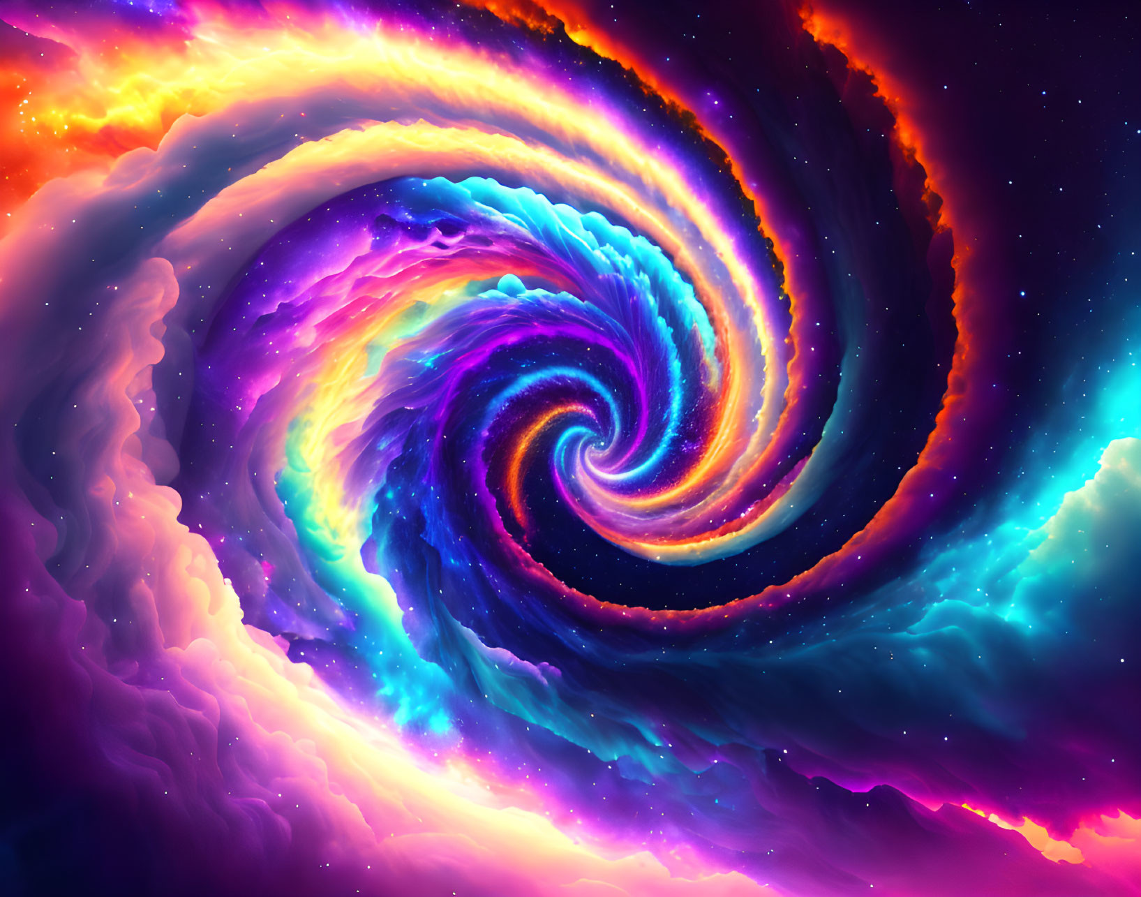 Spectacular swirling galaxy in blues, purples, and pinks