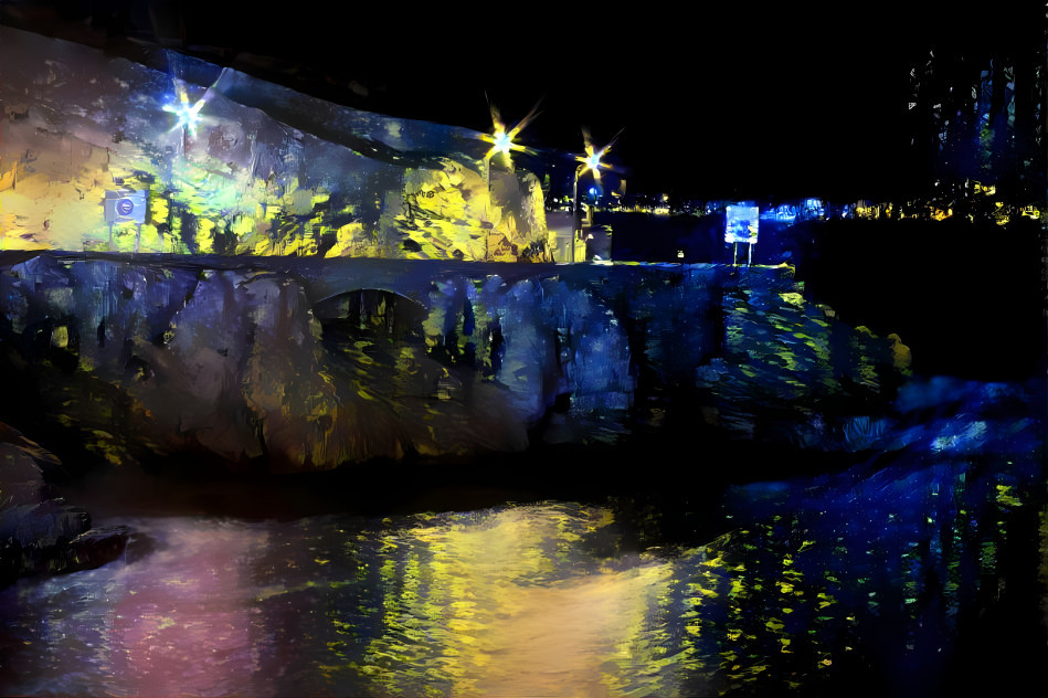 Marseille's promenade by night in Vangogh style