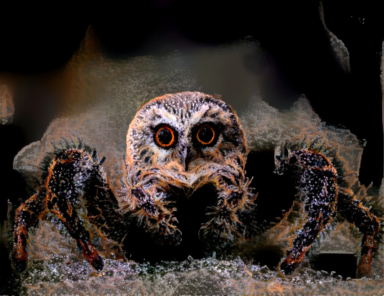 Weed owl spider