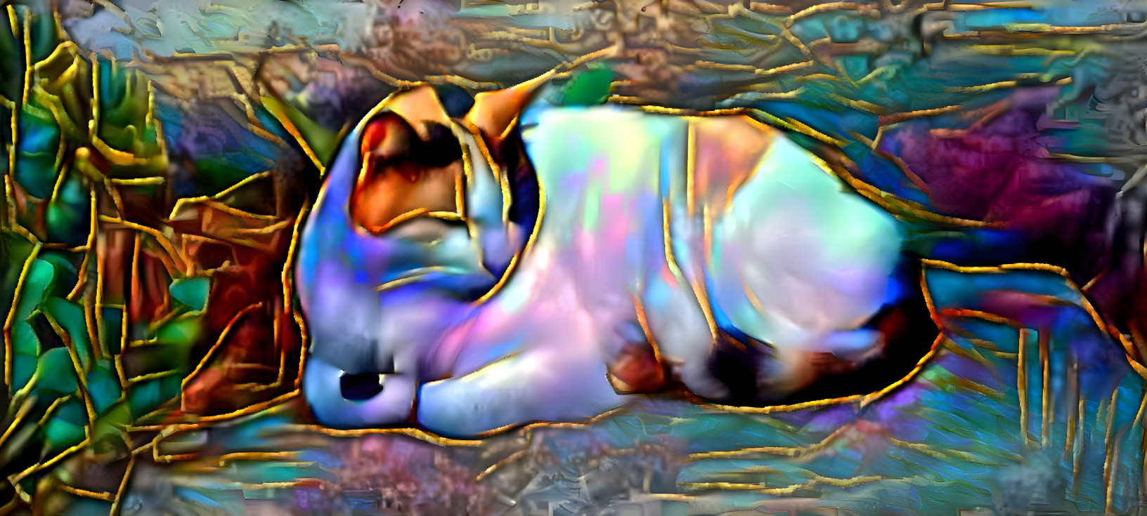 Stained glass kitten 