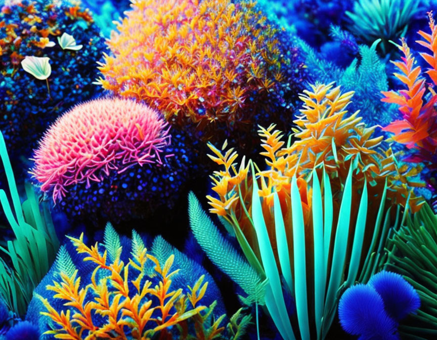 Colorful Coral Reef Ecosystem with Diverse Marine Life