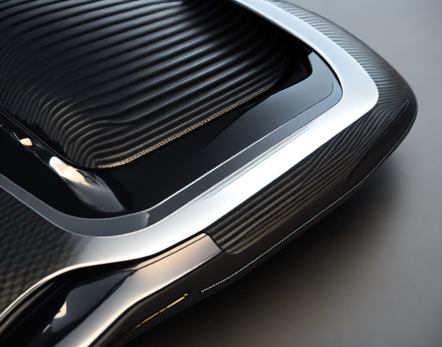 Sleek black and silver modern car rear with carbon-fiber texture