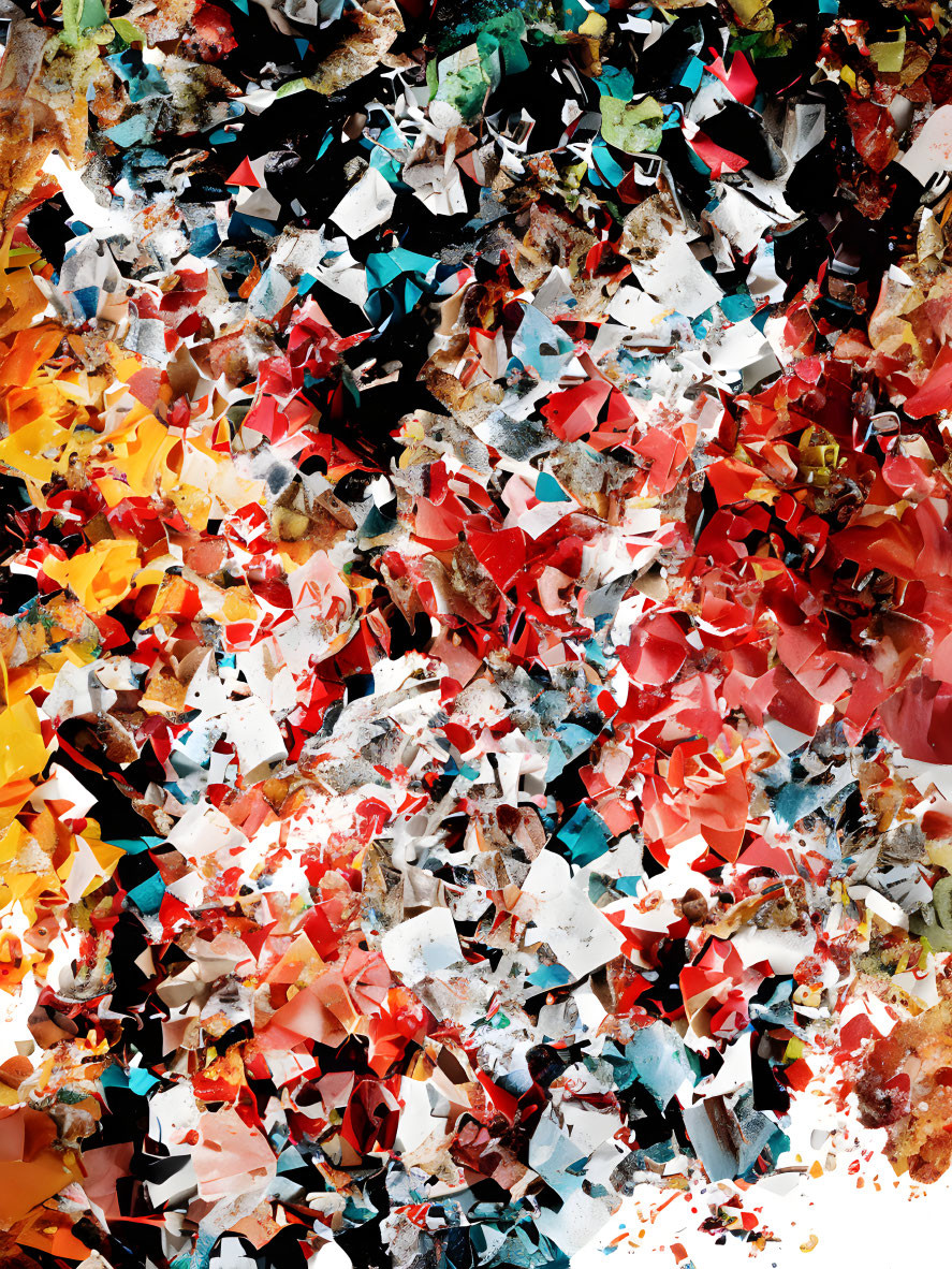 Colorful Abstract Collage of Vibrant Shards and Textures