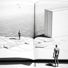 Surreal Three-Dimensional Open Book Illustration