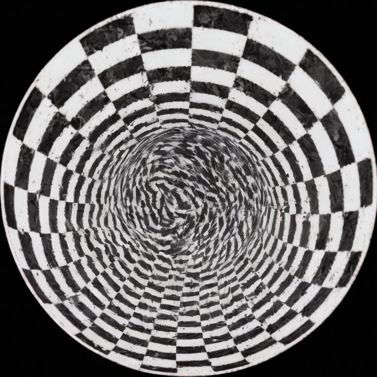 Monochrome spiral pattern inducing depth illusion