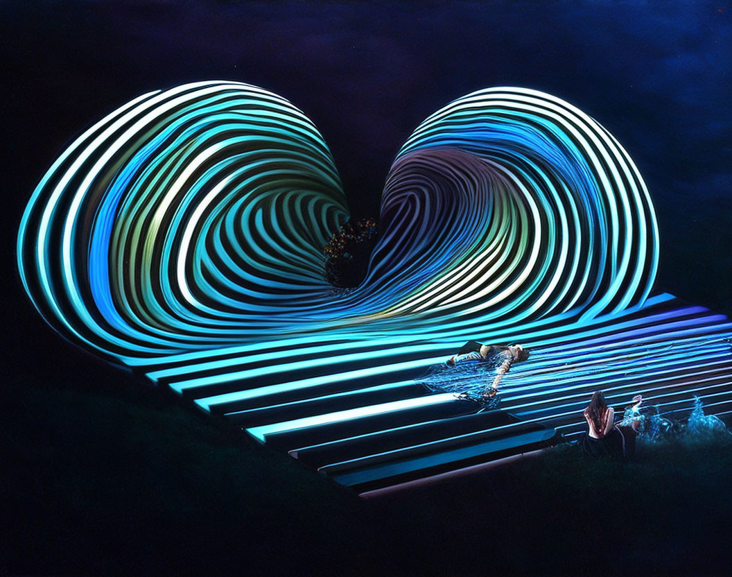 Long Exposure Photo of Heart-Shaped Light Painting